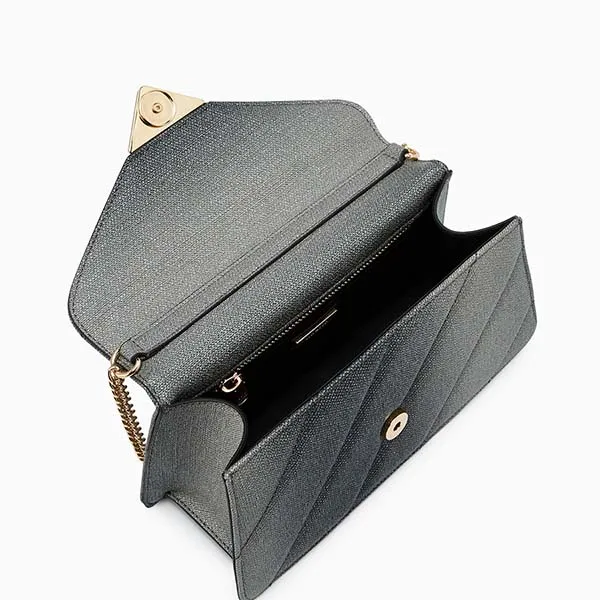 Túi Đeo Chéo Nữ Lyn Carrie M Crossbody Bag - Glitter Black LL25FBF018 Màu Đen Xám - Túi xách - Vua Hàng Hiệu