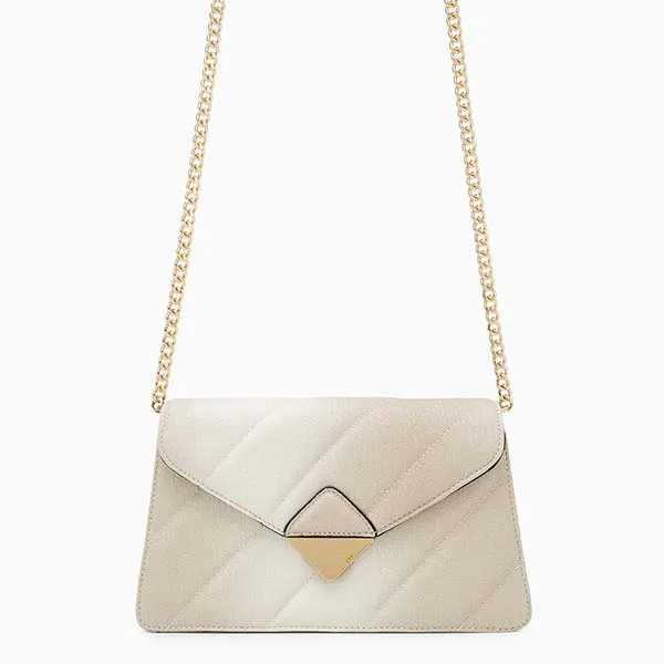 Túi Đeo Chéo Nữ Lyn Carrie M Crossbody Bag - Light Glitter Beige LL25FBF018 Màu Trắng Be - Túi xách - Vua Hàng Hiệu