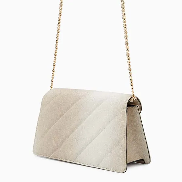 Túi Đeo Chéo Nữ Lyn Carrie M Crossbody Bag - Light Glitter Beige LL25FBF018 Màu Trắng Be - Túi xách - Vua Hàng Hiệu
