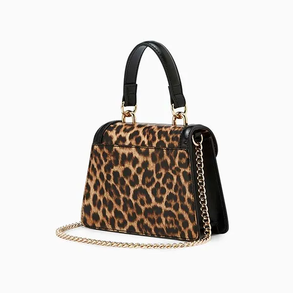 Túi Đeo Chéo Nữ Lyn Carrie Top Handle Handbag - Leopard LL25FBF019 Màu Nâu Đen - Túi xách - Vua Hàng Hiệu