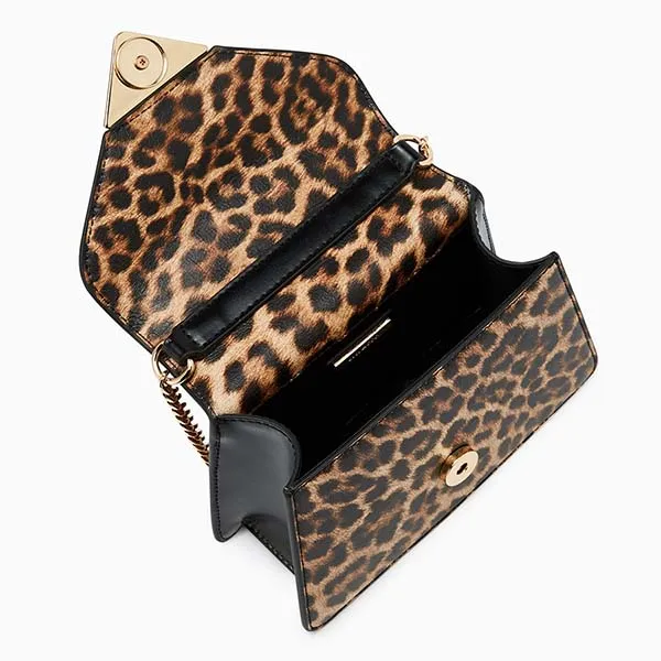 Túi Đeo Chéo Nữ Lyn Carrie Top Handle Handbag - Leopard LL25FBF019 Màu Nâu Đen - Túi xách - Vua Hàng Hiệu