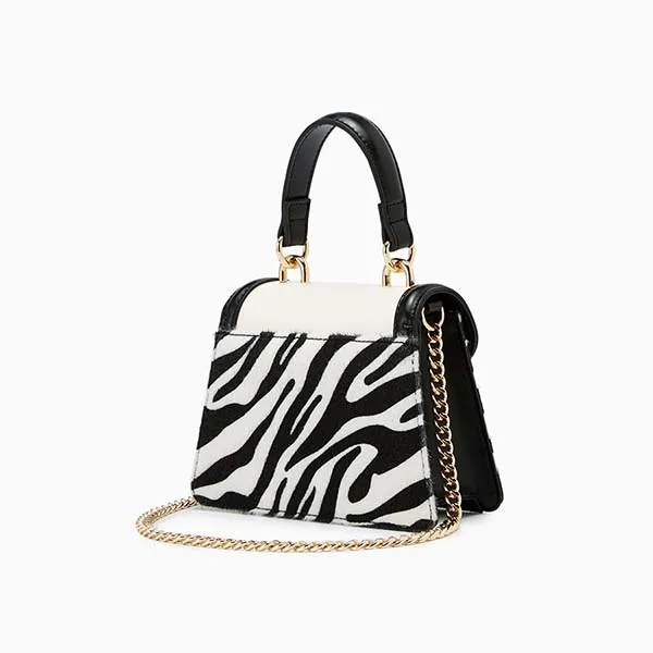Túi Đeo Chéo Nữ Lyn Carrie Top Handle Handbag - Zebra LL25FBF019 Màu Đen Trắng - Túi xách - Vua Hàng Hiệu