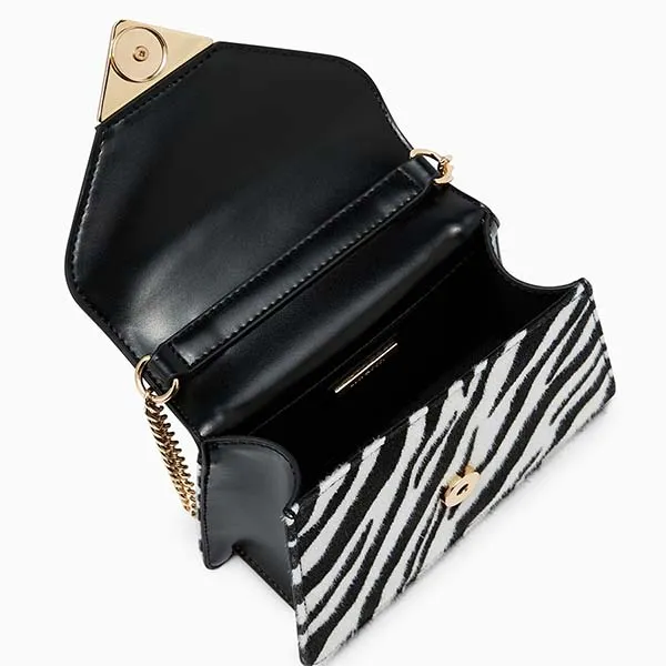 Túi Đeo Chéo Nữ Lyn Carrie Top Handle Handbag - Zebra LL25FBF019 Màu Đen Trắng - Túi xách - Vua Hàng Hiệu