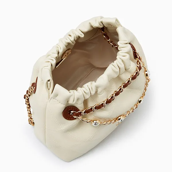 Túi Đeo Chéo Nữ Lyn Fontia Ime Mini Crossody Bag Ivory LL25CBF964 Màu Trắng Nâu