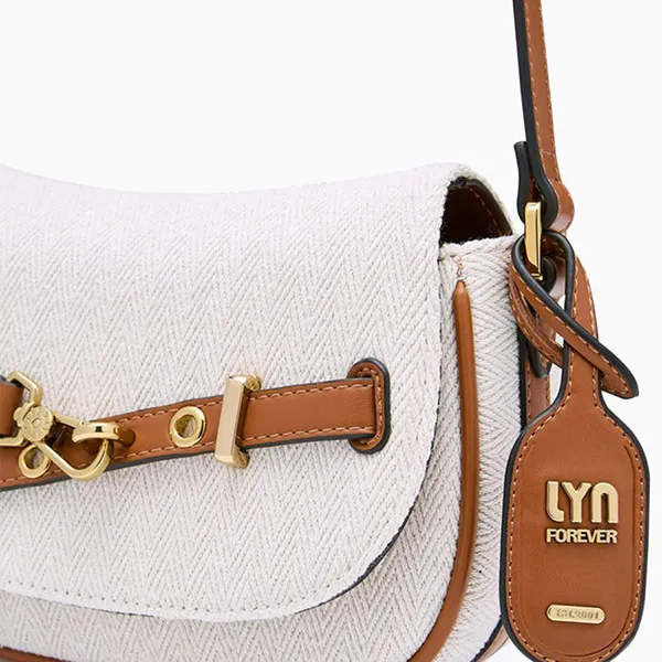 Túi Đeo Chéo Nữ Lyn Jane Crossbody Bag Ivory LL25CBF101 Màu Trắng Nâu