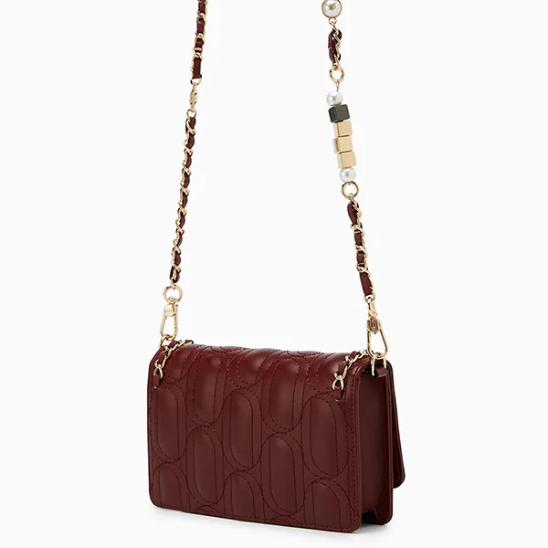 Túi Đeo Chéo Nữ Lyn Mika Infinite Mini Crossbody Bag Dark Red LL25FBM032 Màu Đỏ Nâu
