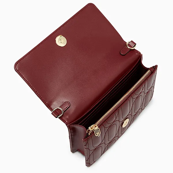 Túi Đeo Chéo Nữ Lyn Mika Infinite Mini Crossbody Bag Dark Red LL25FBM032 Màu Đỏ Nâu
