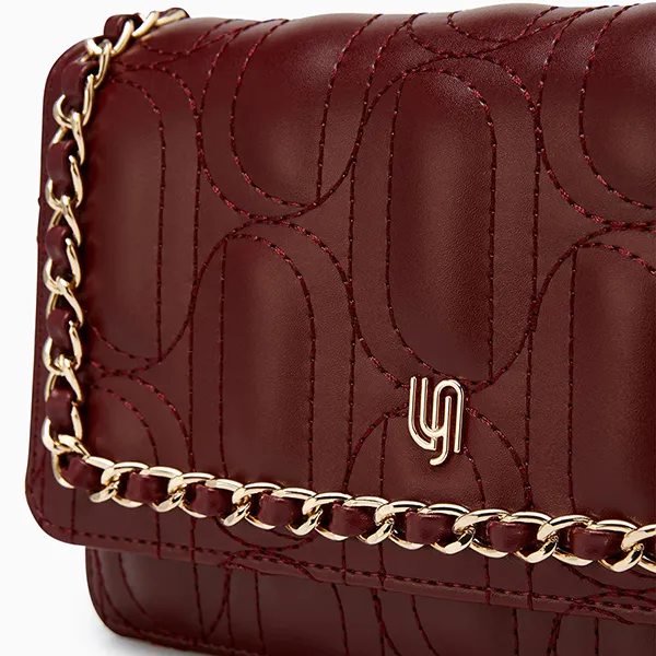 Túi Đeo Chéo Nữ Lyn Mika Infinite Mini Crossbody Bag Dark Red LL25FBM032 Màu Đỏ Nâu