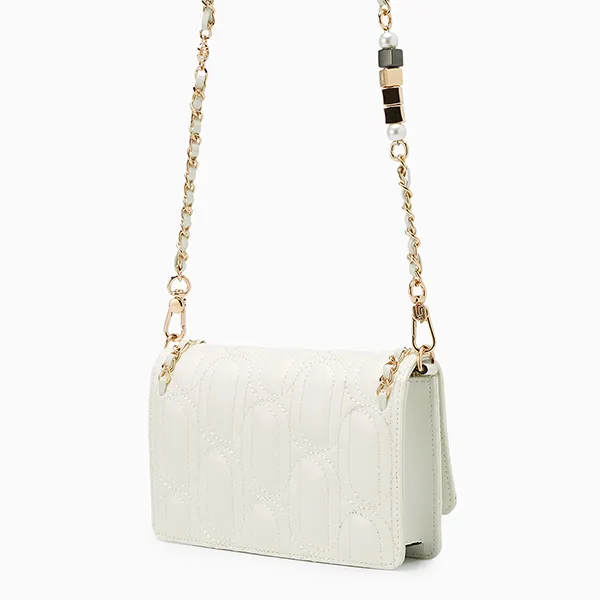 Túi Đeo Chéo Nữ Lyn Mika Infinite Mini Crossbody Bag Ivory LL25FBM032 Màu Trắng