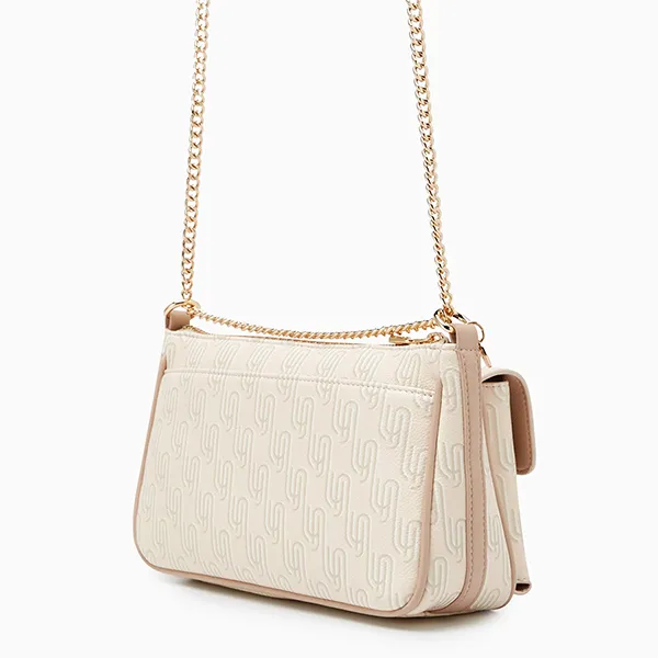 Túi Đeo Chéo Nữ Lyn Noel Flap M Shoulder Bag Printed Ivory LL25FBM611 Màu Kem - Túi xách - Vua Hàng Hiệu