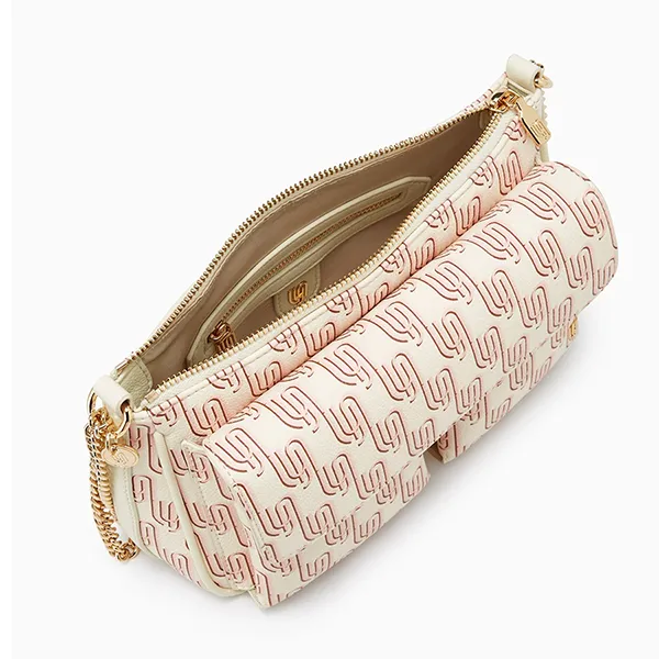 Túi Đeo Chéo Nữ Lyn Noel Flap M Shoulder Bag Printed Nude LL25FBM611 Màu Kem/Đỏ - Túi xách - Vua Hàng Hiệu