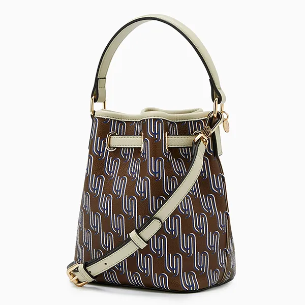 Túi Đeo Chéo Nữ Lyn Noel Mini Bucket Bag Dark Printed Brown LL25FBM613 Màu Nâu - Túi xách - Vua Hàng Hiệu