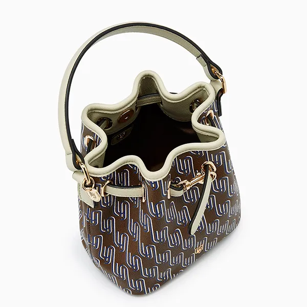 Túi Đeo Chéo Nữ Lyn Noel Mini Bucket Bag Dark Printed Brown LL25FBM613 Màu Nâu - Túi xách - Vua Hàng Hiệu