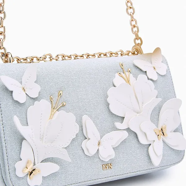 Túi Đeo Chéo Nữ Lyn Papier S Crossbody Bag Grey Variation 2 LL25CBS276 Màu Xám Xanh - Túi xách - Vua Hàng Hiệu