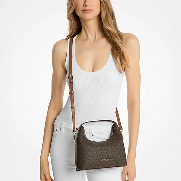Túi Đeo Chéo Nữ Michael Kors MK 35F4G7YM1B Ember Small Signature Logo Messenger Bag Màu Nâu - Túi xách - Vua Hàng Hiệu