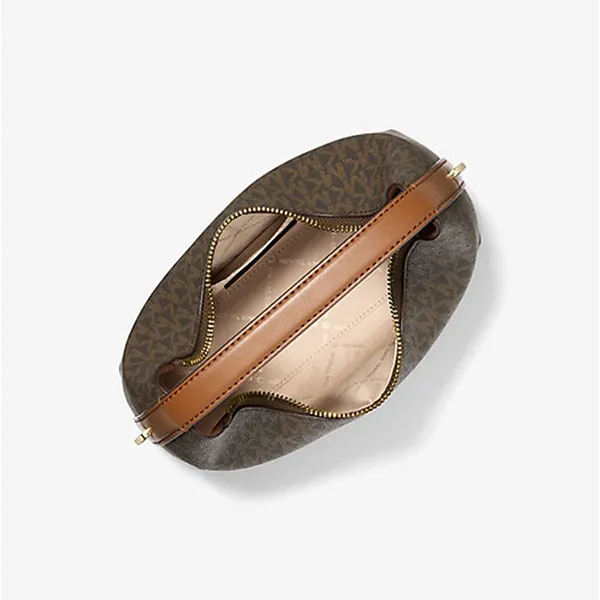 Túi Đeo Chéo Nữ Michael Kors MK 35F4G7YM1B Ember Small Signature Logo Messenger Bag Màu Nâu - Túi xách - Vua Hàng Hiệu