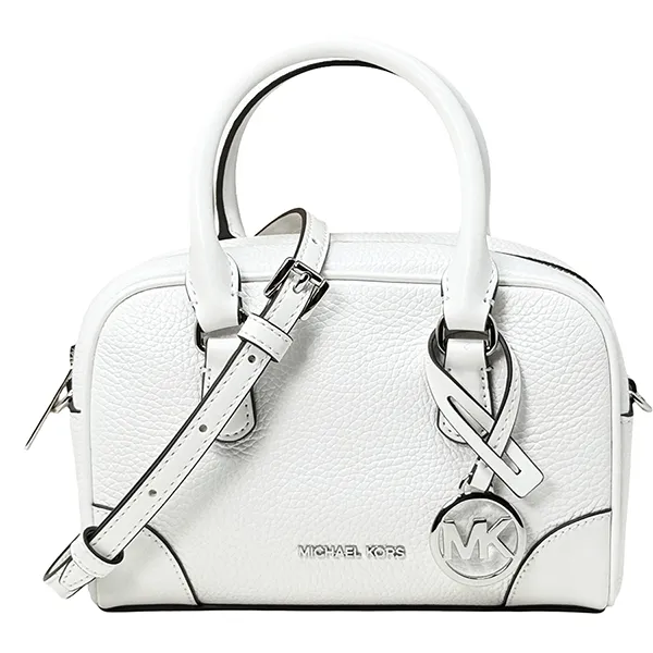 Túi Đeo Chéo Nữ Michael Kors MK Thompson Extra-Small Pebbled Leather Satchel 35S5S7OC0L Màu Trắng