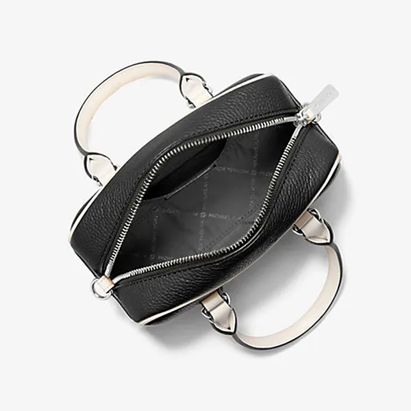 Túi Đeo Chéo Nữ Michael Kors MK Thompson Extra-Small Two-Tone Pebbled Leather Convertible Crossbody Bag 35S5S7OC0T Màu Đen Trắng