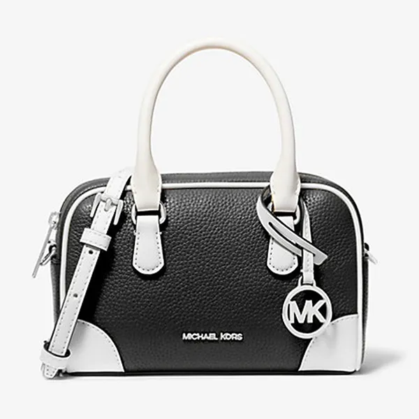 Túi Đeo Chéo Nữ Michael Kors MK Thompson Extra-Small Two-Tone Pebbled Leather Convertible Crossbody Bag 35S5S7OC0T Màu Đen Trắng