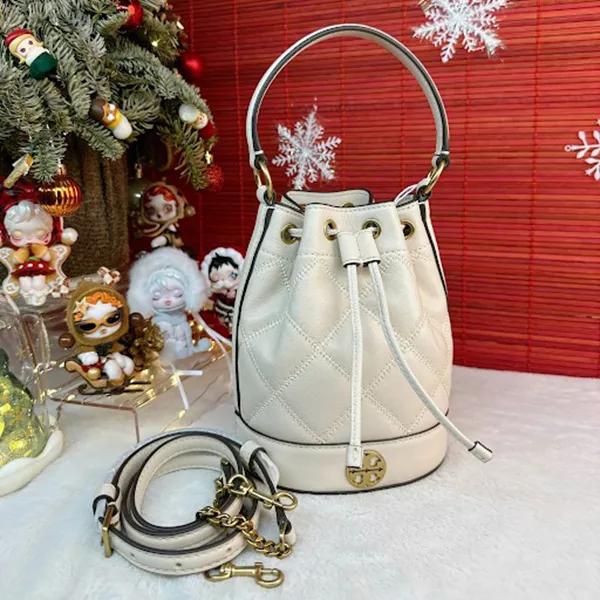 Túi Đeo Chéo Nữ Tory Burch Willa Mini Bucket 148249 Bag Màu Trắng Kem - Túi xách - Vua Hàng Hiệu