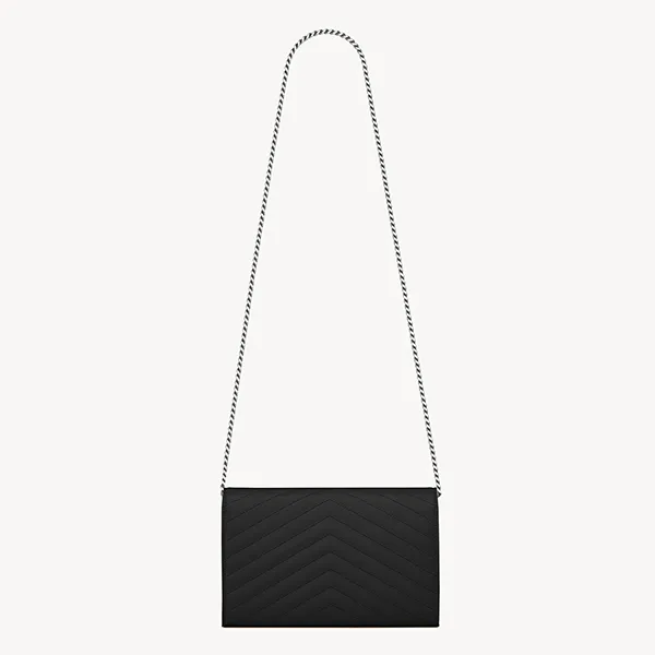 Túi Đeo Chéo Nữ Yves Saint Laurent YSL Classic Cassandre Chain Wallet In Grain De Poudre Leather Màu Đen - Túi xách - Vua Hàng Hiệu