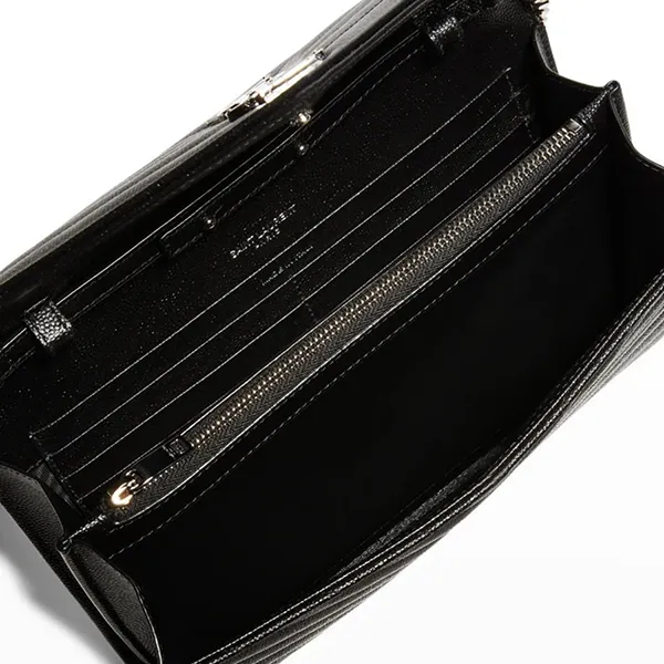 Túi Đeo Chéo Nữ Yves Saint Laurent YSL Classic Cassandre Chain Wallet In Grain De Poudre Leather Màu Đen - Túi xách - Vua Hàng Hiệu