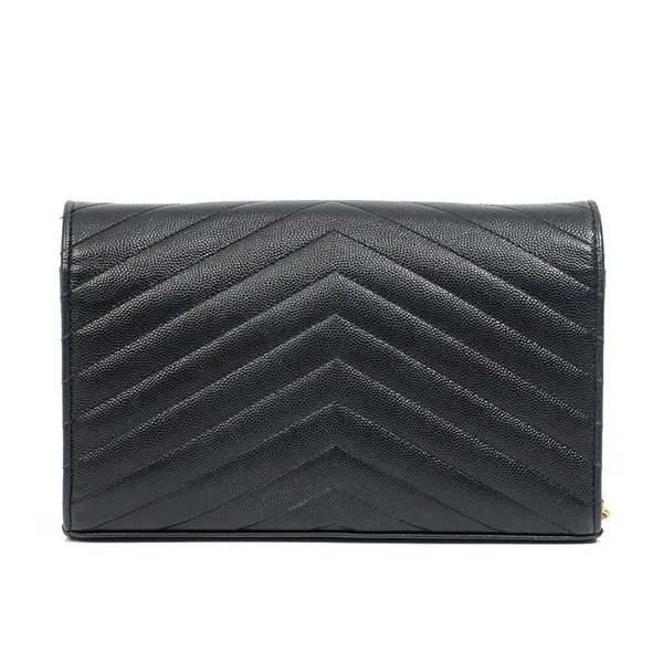 Túi Đeo Chéo Nữ Yves Saint Laurent YSL Envelope Chain Wallet In Grain De Poudre Leather Màu Đen - Túi xách - Vua Hàng Hiệu
