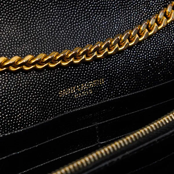 Túi Đeo Chéo Nữ Yves Saint Laurent YSL Envelope Chain Wallet In Grain De Poudre Leather Màu Đen - Túi xách - Vua Hàng Hiệu