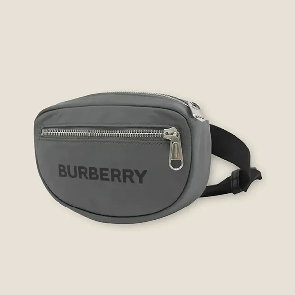 Túi Đeo Hông Burberry Logo Print Nylon Cannon Bum Bag Màu Xám