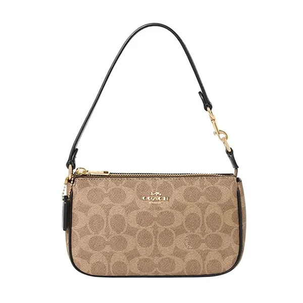 Túi Đeo Vai Coach Nolita 19 In Signature Canvas CW426 Im/ Tan/ Black Màu Nâu Be
