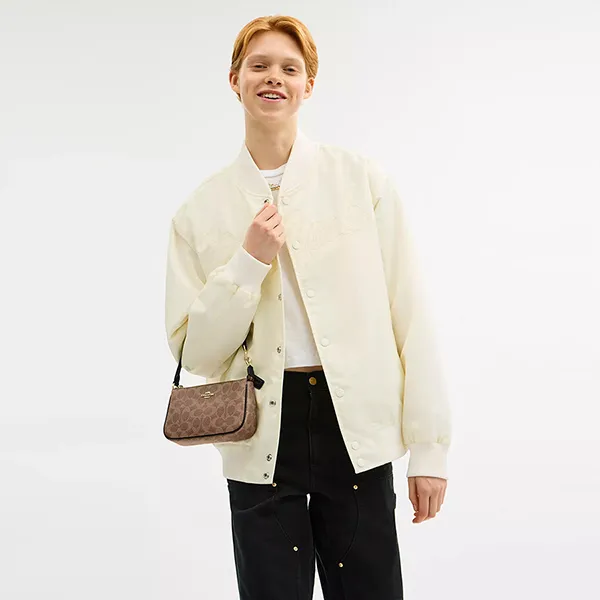 Túi Đeo Vai Coach Nolita 19 In Signature Canvas Shoulder Bag CW426 Màu Nâu