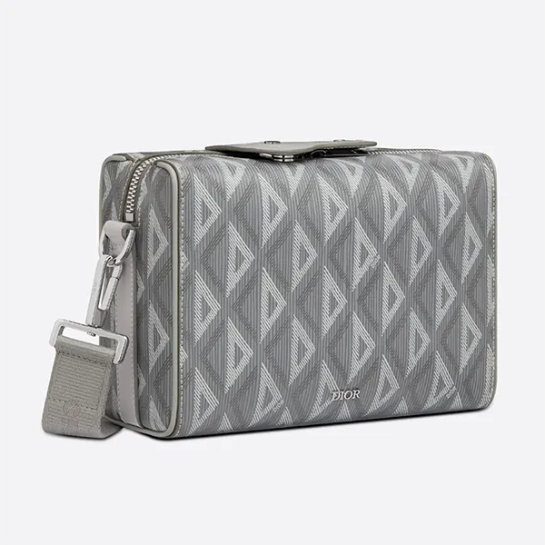 Túi Đeo Vai Nam Dior Lingot Pouch ‘Gray CD Diamond’ 1ADPO026CDP-H42E Màu Xám - Túi xách - Vua Hàng Hiệu