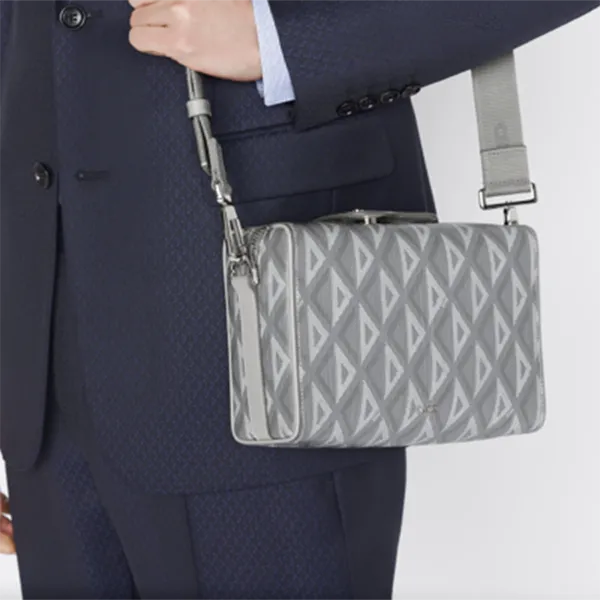 Túi Đeo Vai Nam Dior Lingot Pouch ‘Gray CD Diamond’ 1ADPO026CDP-H42E Màu Xám - Túi xách - Vua Hàng Hiệu