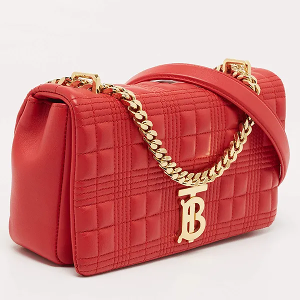 Túi Đeo Vai Nữ Burberry Red Quilted Leather Small Lola Chain Shoulder Bag Màu Đỏ - Túi xách - Vua Hàng Hiệu