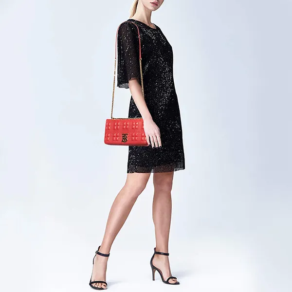 Túi Đeo Vai Nữ Burberry Red Quilted Leather Small Lola Chain Shoulder Bag Màu Đỏ - Túi xách - Vua Hàng Hiệu