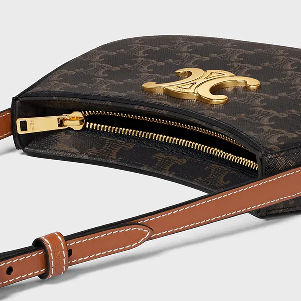Túi Đeo Vai Nữ Celine Tilly Medium Bag in Triomphe Canvas and Calfskin 115702CUZ.04LU Màu Nâu - Túi xách - Vua Hàng Hiệu