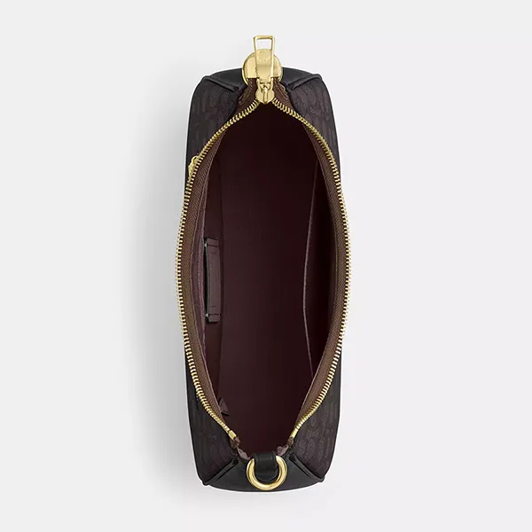Túi Đeo Vai Nữ Coach Teri Hobo In Signature Canvas Bag CV940 Màu Nâu Đen