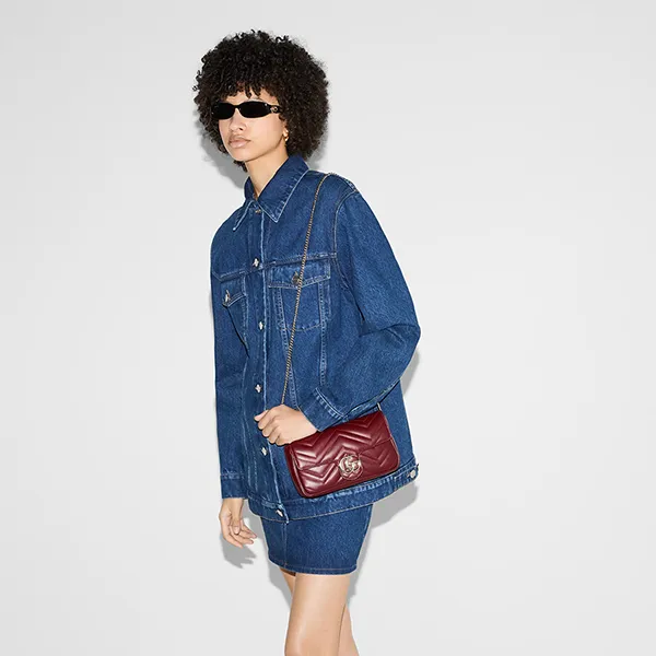 Túi Đeo Vai Nữ Gucci GG Marmont Shoulder Bag 751526 AADQM 6241 Màu Đỏ - Túi xách - Vua Hàng Hiệu