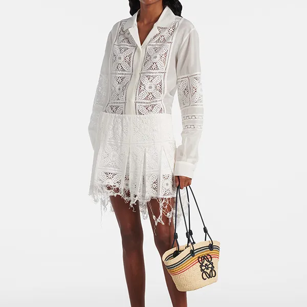 Túi Đeo Vai Nữ Loewe Paula's Ibiza Anagram Small Basket Bag Màu Be - Túi xách - Vua Hàng Hiệu
