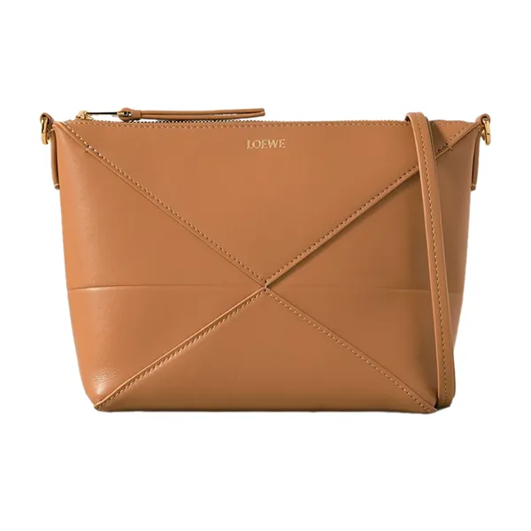 Túi Đeo Vai Nữ Loewe Puzzle Fold Leather Clutch Shoulder Bag Màu Nâu - Túi xách - Vua Hàng Hiệu