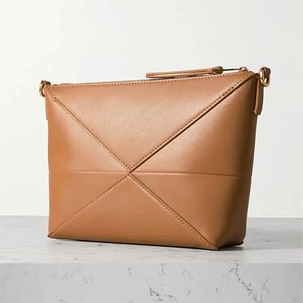 Túi Đeo Vai Nữ Loewe Puzzle Fold Leather Clutch Shoulder Bag Màu Nâu - Túi xách - Vua Hàng Hiệu