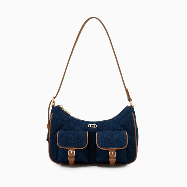 Túi Đeo Vai Nữ Lyn Autumn Denim Shoulder Bag Blue Variation 2 LL25FBT683 Màu Xanh Đậm - Túi xách - Vua Hàng Hiệu
