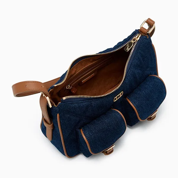 Túi Đeo Vai Nữ Lyn Autumn Denim Shoulder Bag Blue Variation 2 LL25FBT683 Màu Xanh Đậm - Túi xách - Vua Hàng Hiệu