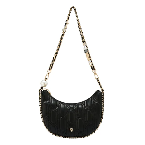 Túi Đeo Vai Nữ Lyn Mika Infinite Half Moon Shoulder Bag Black LL25FBM031 Màu Đen