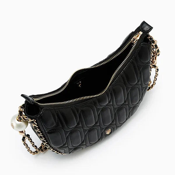 Túi Đeo Vai Nữ Lyn Mika Infinite Half Moon Shoulder Bag Black LL25FBM031 Màu Đen