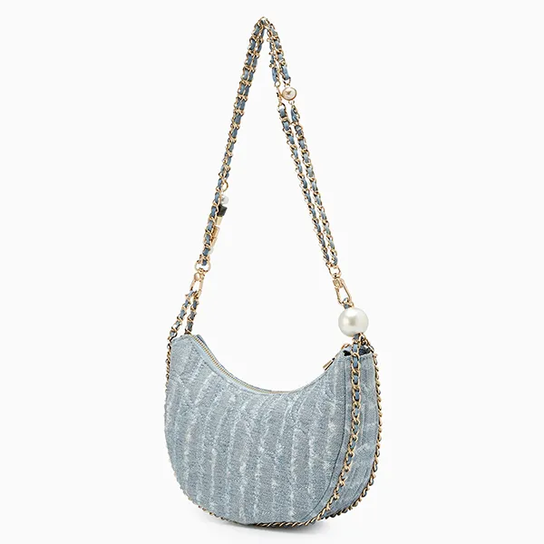 Túi Đeo Vai Nữ Lyn Mika Infinite Half Moon Shoulder Bag Blue Variation 2 LL25FBM064 Màu Xanh Nhạt