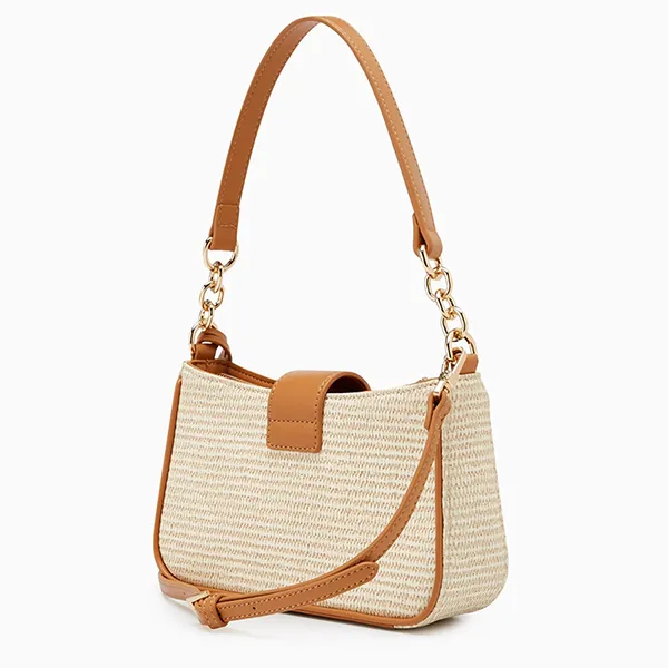 Túi Đeo Vai Nữ Lyn Ray Raw S Shoulder Bag Light Beige LL25SBS330 Màu Be Nâu