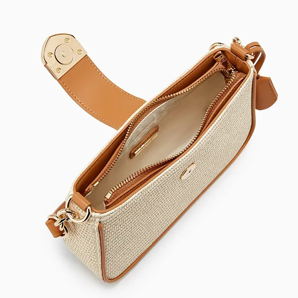 Túi Đeo Vai Nữ Lyn Ray Raw S Shoulder Bag Light Beige LL25SBS330 Màu Be Nâu