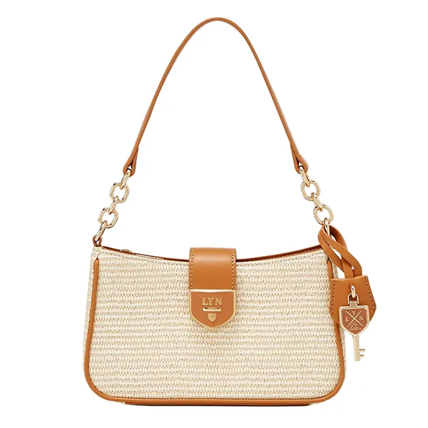 Túi Đeo Vai Nữ Lyn Ray Raw S Shoulder Bag Light Beige LL25SBS330 Màu Be Nâu