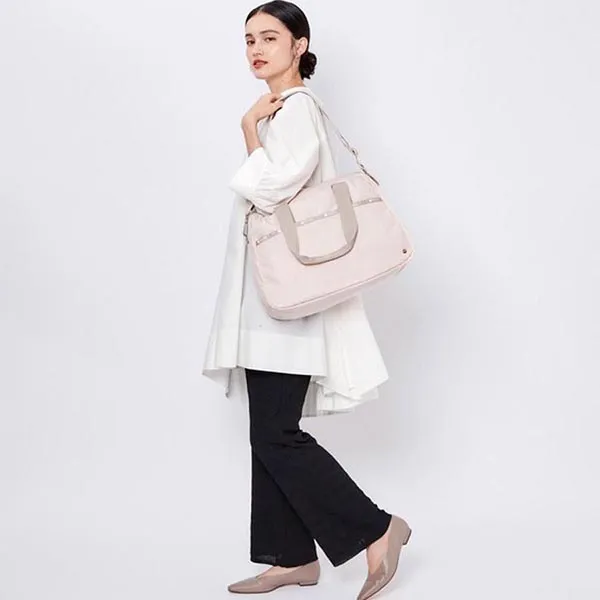 Túi Tote LeSportsac X Chocoii Boston Harper NWT Shoulder Bag, Lightweight Water Proof Fabric Màu Hồng - Túi xách - Vua Hàng Hiệu